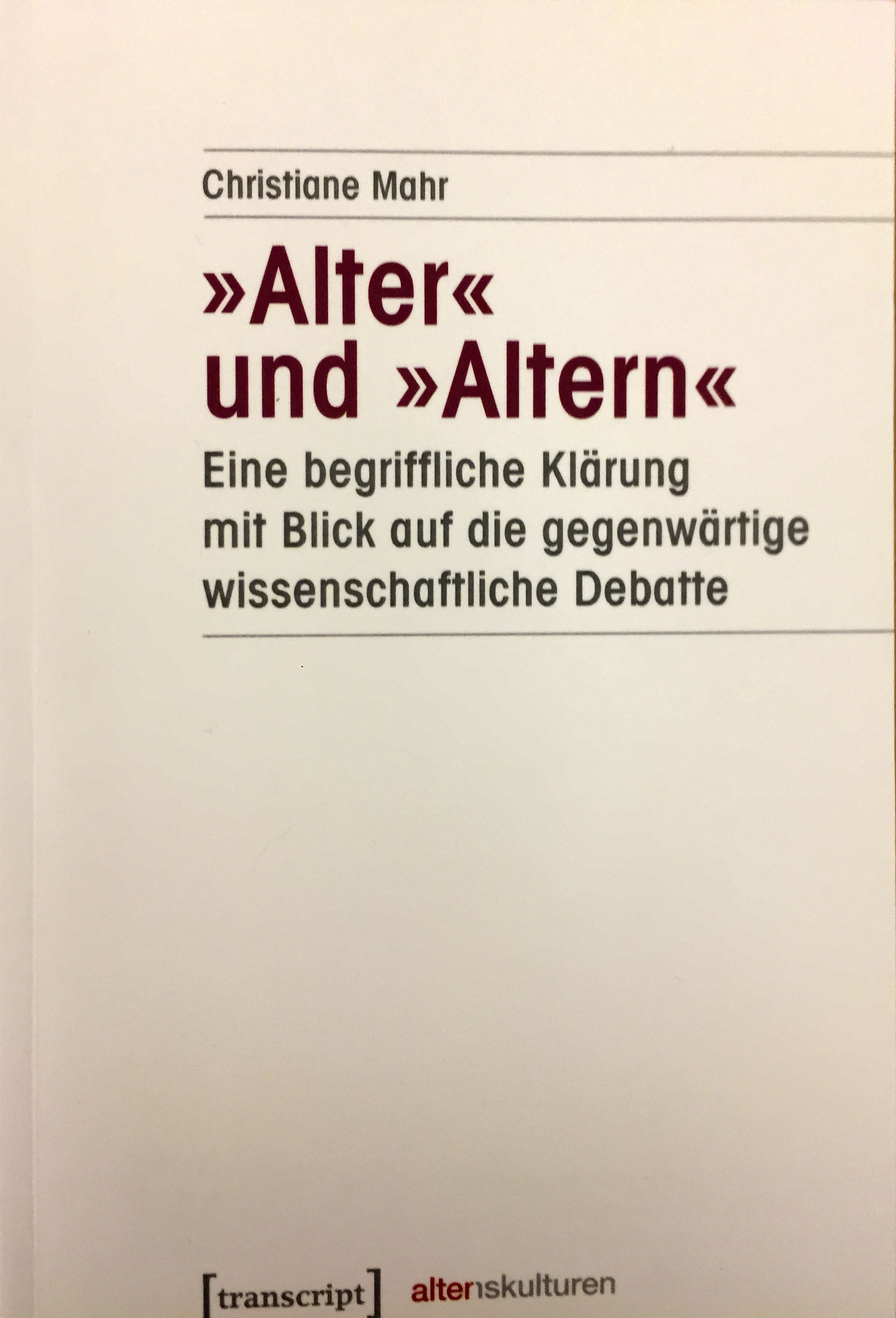 Mohr: 'Alter' und 'Altern'
