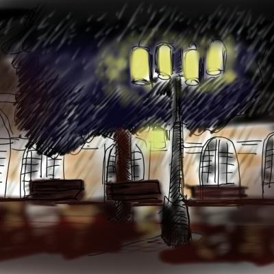 Theaterplatz Regennacht2