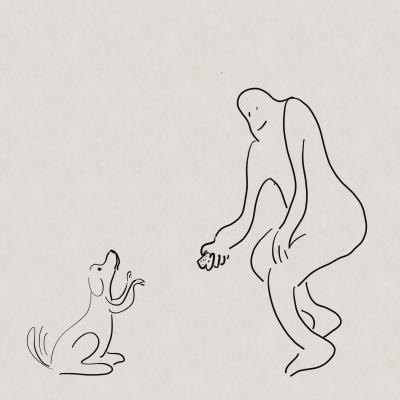 Mann und Hund